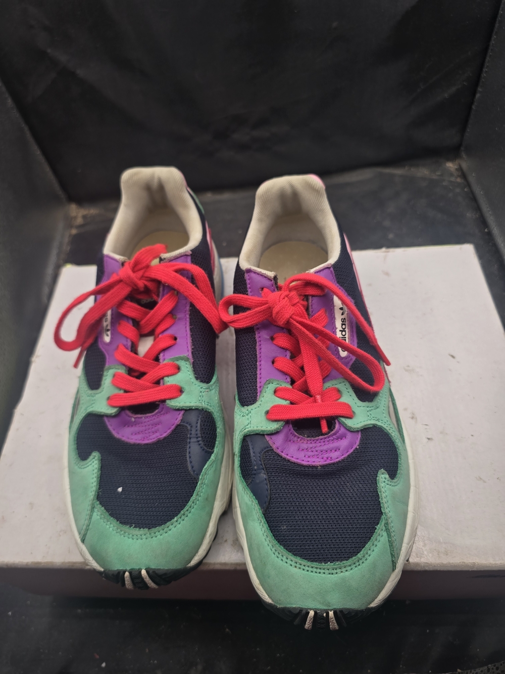 adidas Athletic Shoes in Green, Purple, Navy with Pink Laces